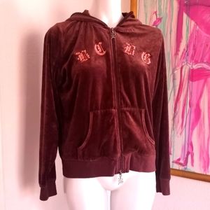 Y2k BCBG Velour Hoodie jacket -XL